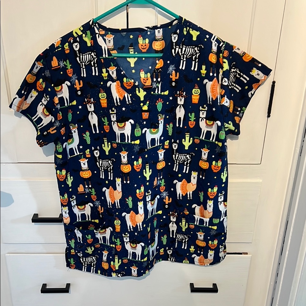 Halloween scrub top.